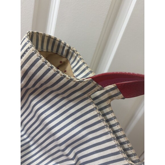 Kate Spade Canvas Leather HANDLE Tote Bag NAUTICAL BLUE AND WHITE BELT DETAILS - Picture 8 of 9